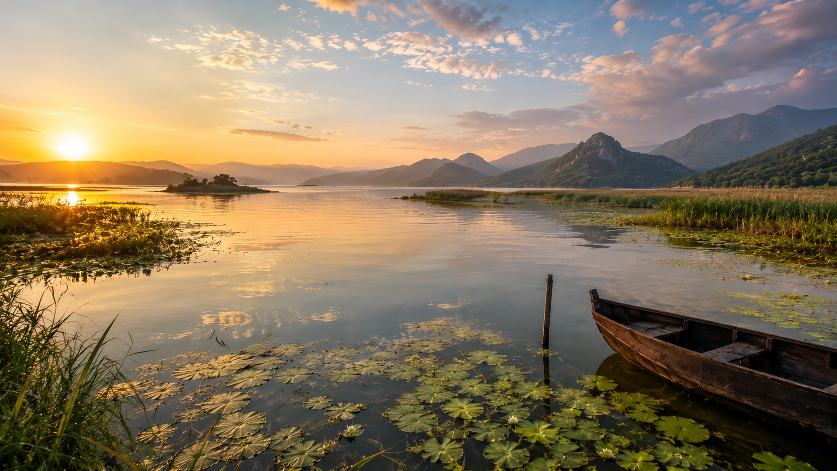 Skadar Lake panoramic view, Montenegro